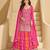 Pink color ethnic georgette fabric heavy wedding reception wear ghaghra suit
