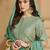 Green color ethnic georgette fabric heavy wedding reception wear ghaghra suit