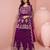 Purple color heavy wedding ceremonial wear trendy sharara dress