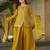 Mehendi silk fabric designer embroidery work ethnic sharara dress