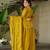Mehendi silk fabric designer embroidery work ethnic sharara dress
