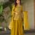 Mehendi silk fabric designer embroidery work ethnic sharara dress