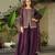 Wine color fendy silk fabric designer embroidery work ethnic sharara dress