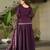 Wine color fendy silk fabric designer embroidery work ethnic sharara dress