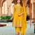 Yellow color heavy embroidered chinon fabric designer salwar kameez