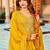 Yellow color heavy embroidered chinon fabric designer salwar kameez