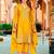 Yellow color heavy embroidered chinon fabric designer salwar kameez