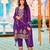 Purple color heavy embroidered chinon fabric designer salwar kameez