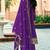 Purple color heavy embroidered chinon fabric designer salwar kameez