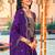 Purple color heavy embroidered chinon fabric designer salwar kameez