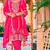 Pink color heavy embroidered chinon fabric salwar kameez