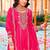 Pink color heavy embroidered chinon fabric designer salwar kameez