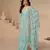 Beautiful sky blue color resham embroidered palazzo suit