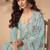 Beautiful sky blue color resham embroidered palazzo suit