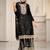 Black color chinon fabric heavy embroidered graceful partywear saree