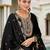 Black color chinon fabric heavy embroidered graceful partywear saree