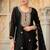 Black color chinon fabric heavy embroidered graceful partywear saree