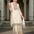 Off white color chinon fabric heavy embroidered graceful partywear palazzo set