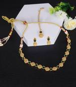 Traditional round shape filigree work gold plated choker necklace set for women
