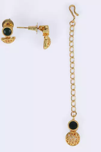Traditional round shape filigree work gold plated choker necklace set for women