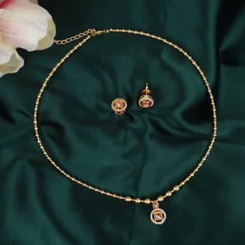 traditional gold plated choker necklace set 1