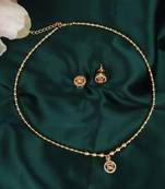 Traditional round shape golden balls gold plated choker necklace set for women