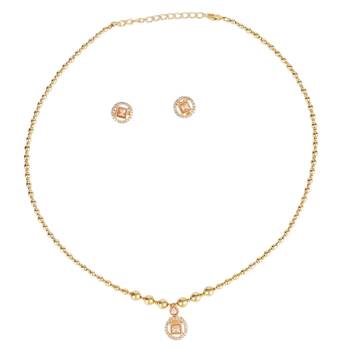 traditional gold plated choker necklace set 2