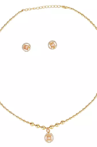 traditional gold plated choker necklace set