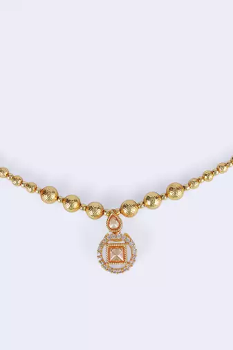 traditional gold plated choker necklace set