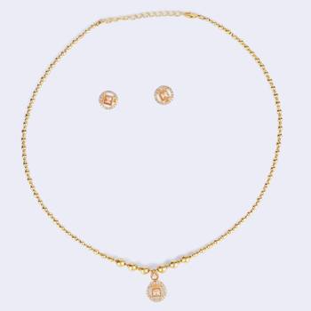 traditional gold plated choker necklace set 4