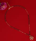 Traditional flower design black beads gold plated prncess necklace for women