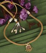 Traditional round shape golden balls guchha gold plated choker necklace for women