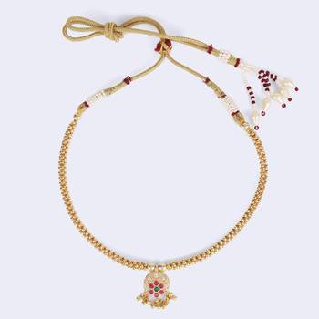 Traditional round shape golden balls guchha gold plated choker necklace for women 4