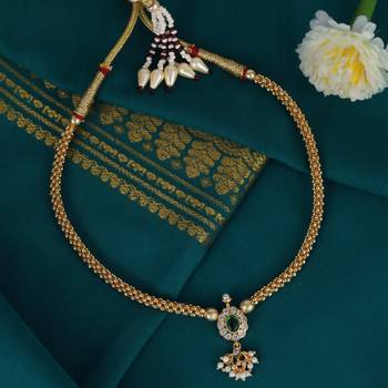Traditional round shape golden balls gold plated choker necklace for women 1