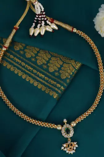 Traditional round shape golden balls gold plated choker necklace for women