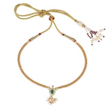 Traditional round shape golden balls gold plated choker necklace for women 2