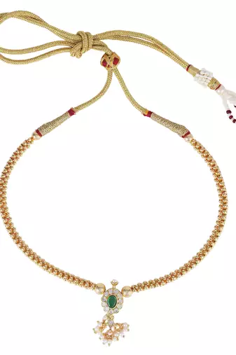 Traditional round shape golden balls gold plated choker necklace for women