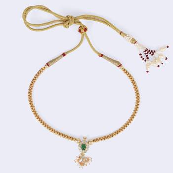 Traditional round shape golden balls gold plated choker necklace for women 4