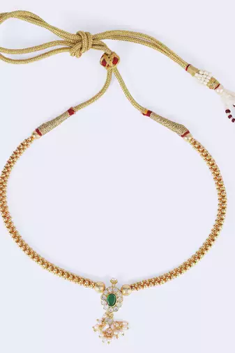 Traditional round shape golden balls gold plated choker necklace for women