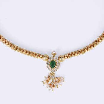 Traditional round shape golden balls gold plated choker necklace for women 5