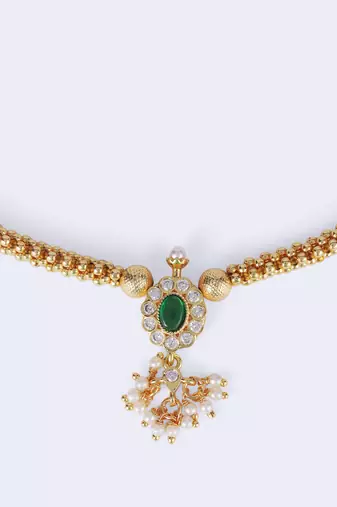 Traditional round shape golden balls gold plated choker necklace for women