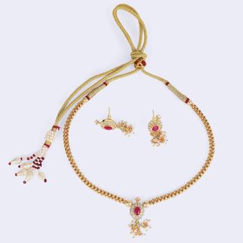 Traditional round shape golden balls latkan pearl gold plated choker necklace set for women 4