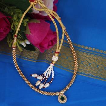 Traditional oval shape golden balls gold plated choker necklace for women 1