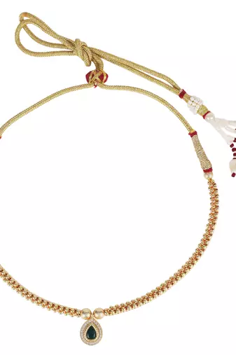 Traditional oval shape golden balls gold plated choker necklace for women
