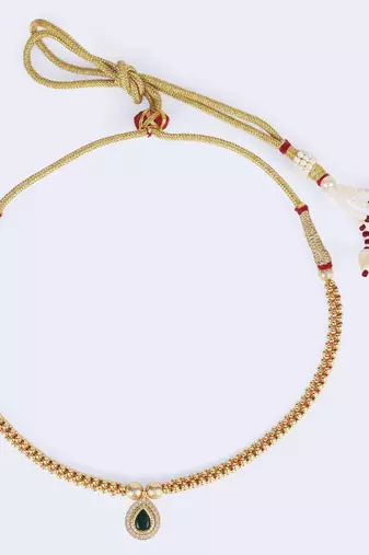 Traditional oval shape golden balls gold plated choker necklace for women