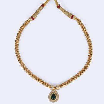 Traditional oval shape golden balls gold plated choker necklace for women 4