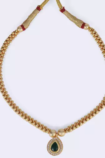 Traditional oval shape golden balls gold plated choker necklace for women