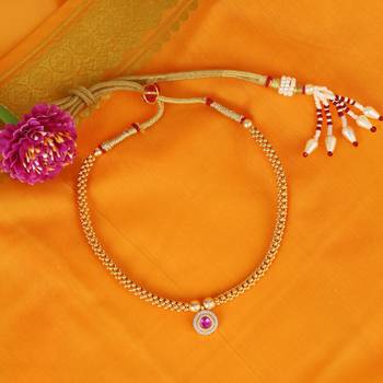 Traditional royal round shape golden balls gold plated choker necklace for women 1