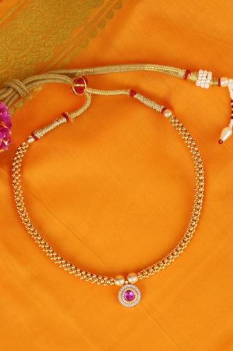 Traditional royal round shape golden balls gold plated choker necklace for women