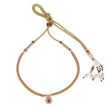 Traditional royal round shape golden balls gold plated choker necklace for women 2